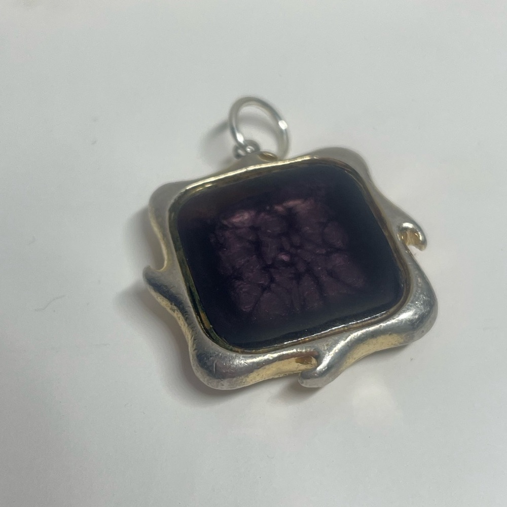 Silver and Purple Cufflink Pendant - Picture 9 of 10